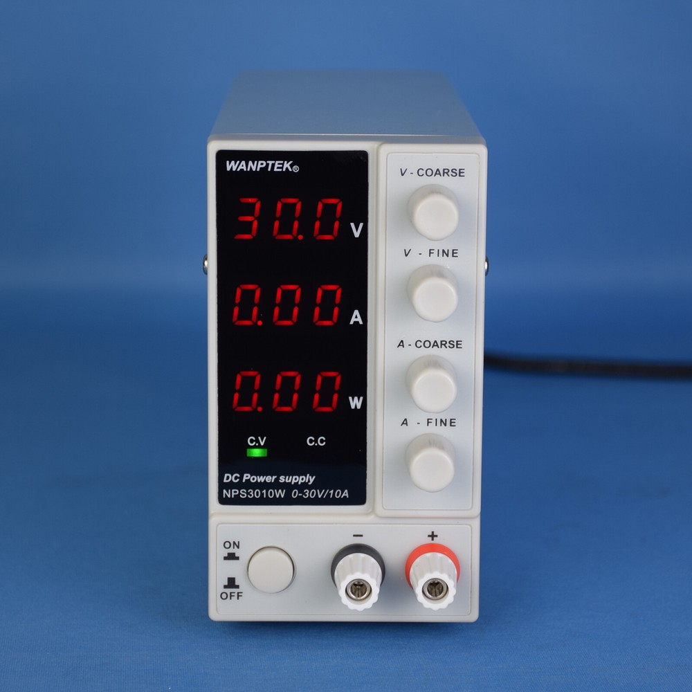 300W 0-10A Lab DC Power Supply Digital Variable Regulated Benchtop Power Source