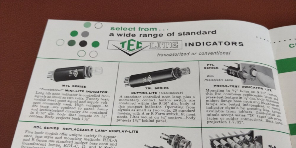 1962 TEC Lite Indicating Devices ~ Short Catalog ~ Transistor Electronics Corp