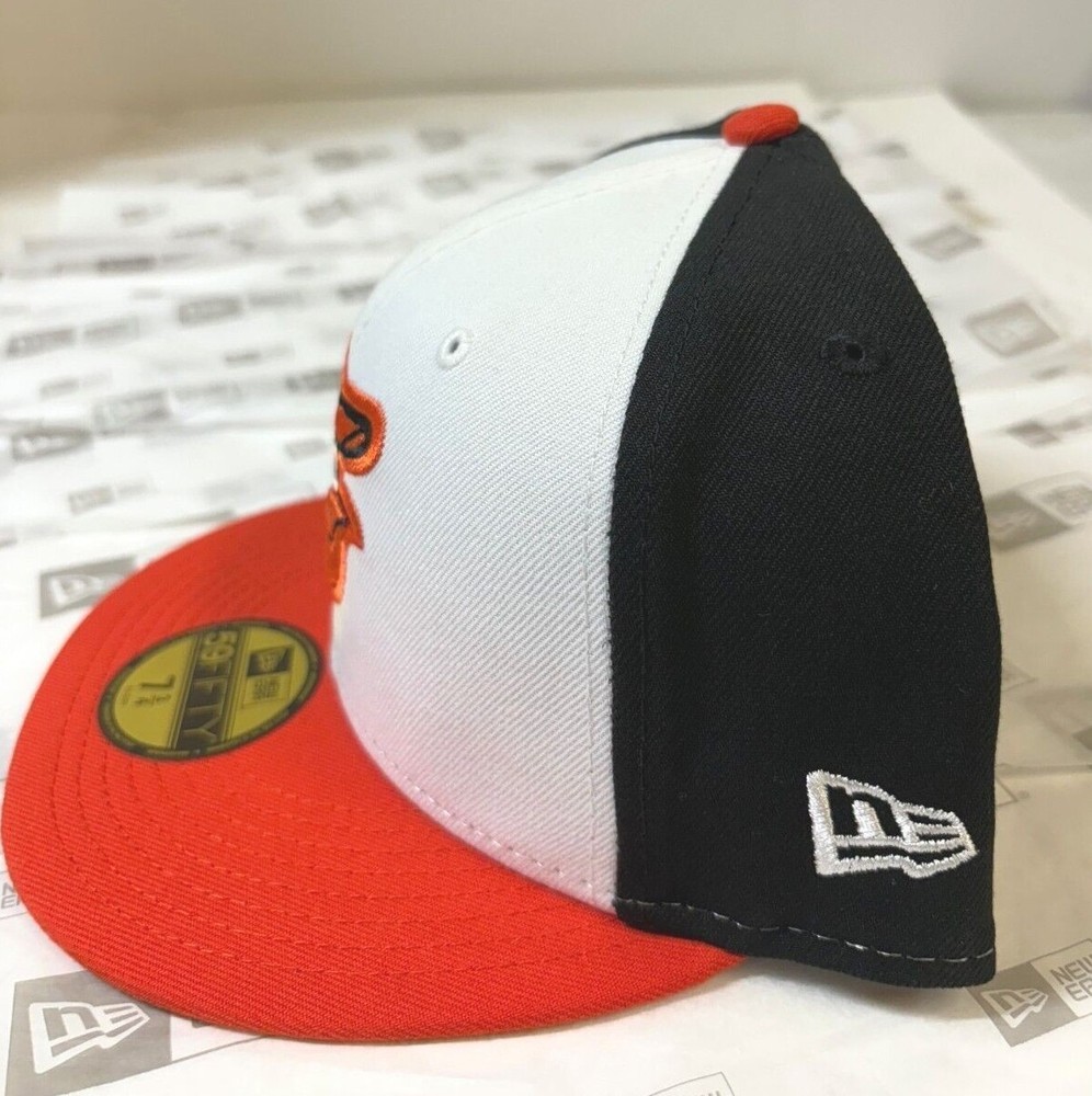 Baltimore Orioles MLB NE Basic Fitted Hat~White/Black/Orange
