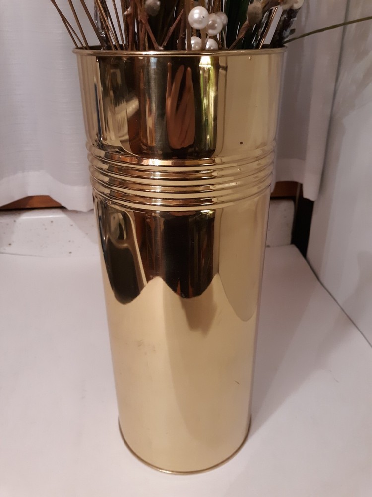 BRISTOL Solid BRASS Lacquered POLISHED FINISH Decorative Cylindrical CONTAINER