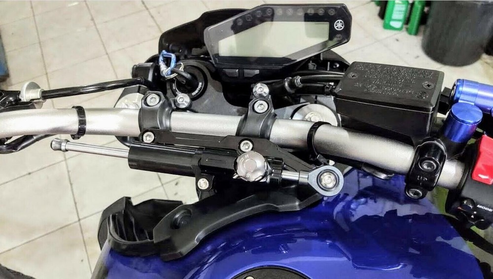 CNC Adjustable Steering Damper Stabilizer Linear Universal 255mm Aluminum Black