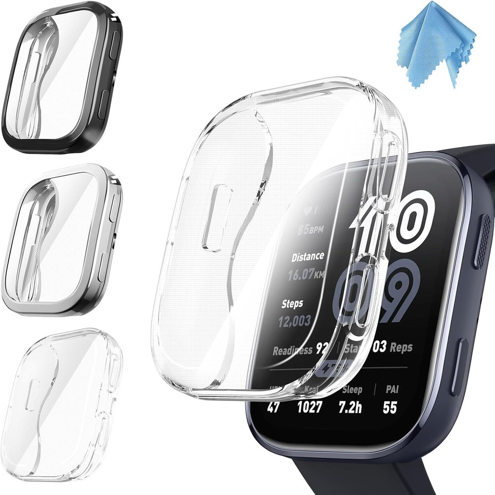 (3 Pack) Screen Protector Case for Amazfit Bip 6 Soft TPU Plated Bumper Cover