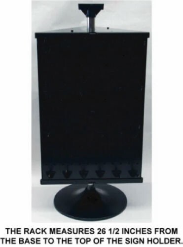 3 Sided Black Counter Top Peg Board Spinner Rack Display with Hooks