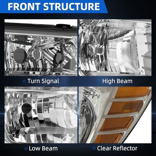 Headlight Assembly Compatible with 2009-2020 Dodge Journey Driver Left Side