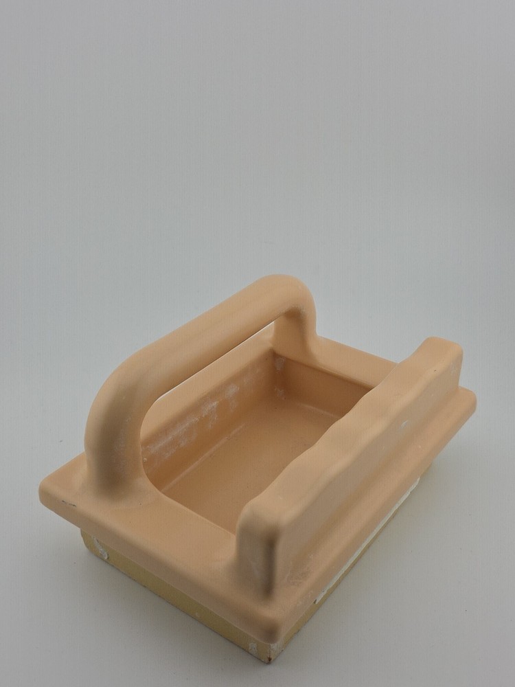 Vintage Peach Ceramic Tile Mountable Soap Dish Pull Bar MCM