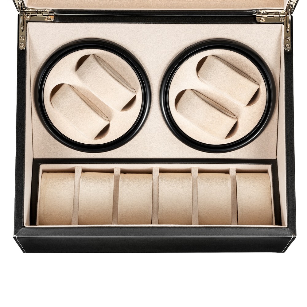 4+6 Luxury Automatic Rotation Watch Winder Box Storage Display Box Leather Case
