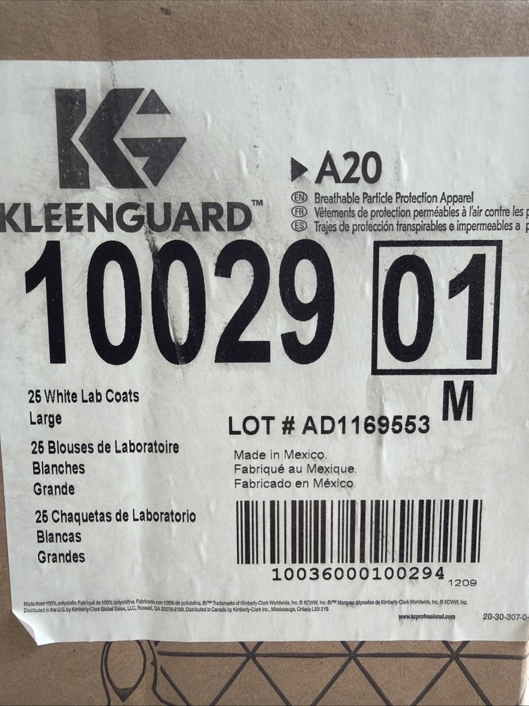 Kleenguard White Lab Coat - Large - 25 Count