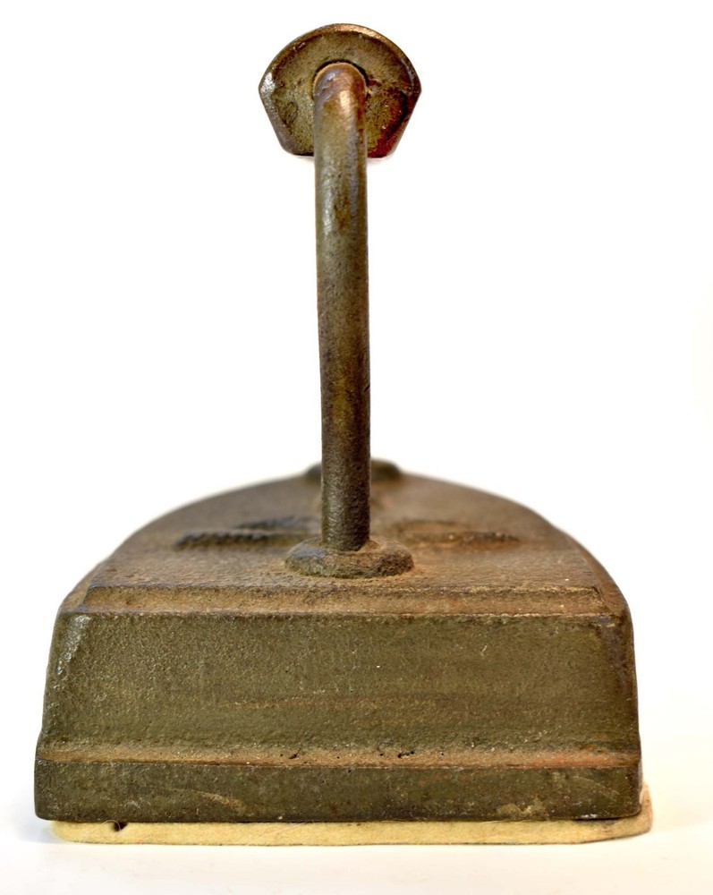 Antique Sad Iron - Wool Felt Bottom - Solid Iron Handle - 6 Eagle