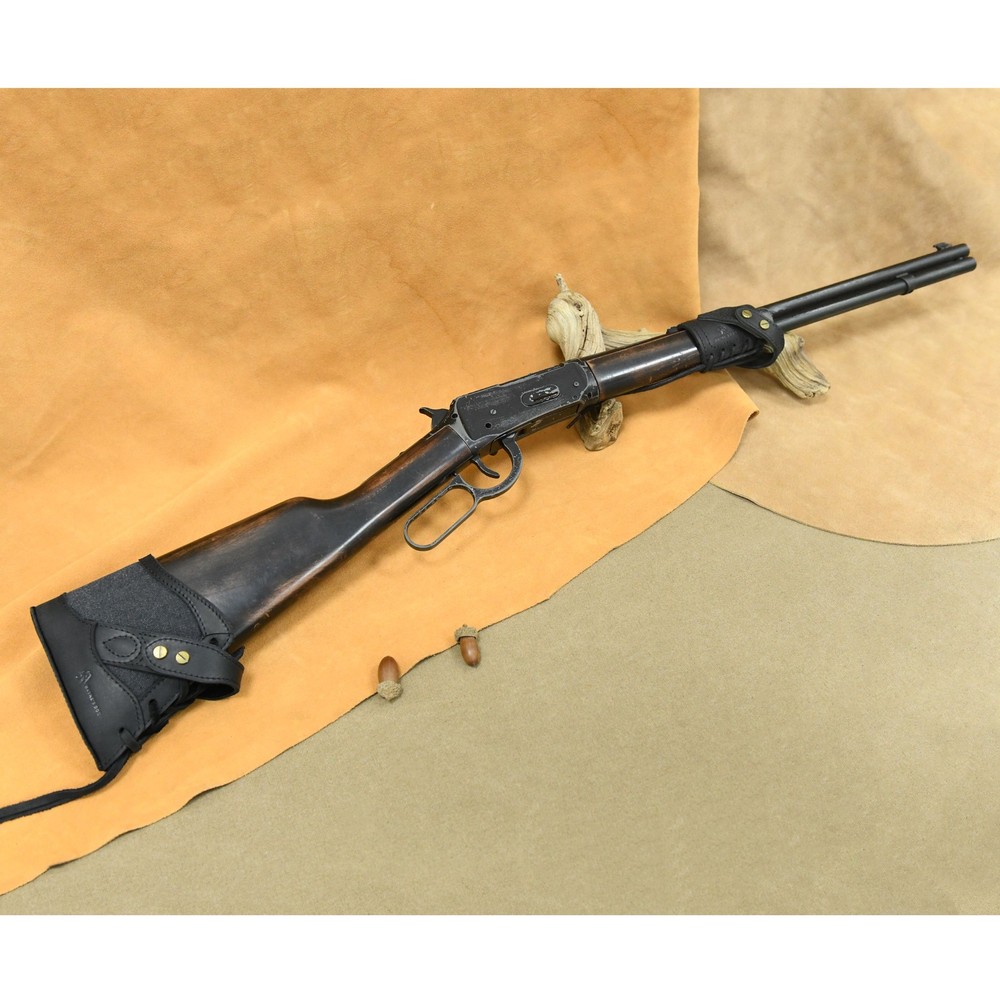 No Drill Needed Canvas Leather Gun Recoil Pad Wrap with Sling Loop