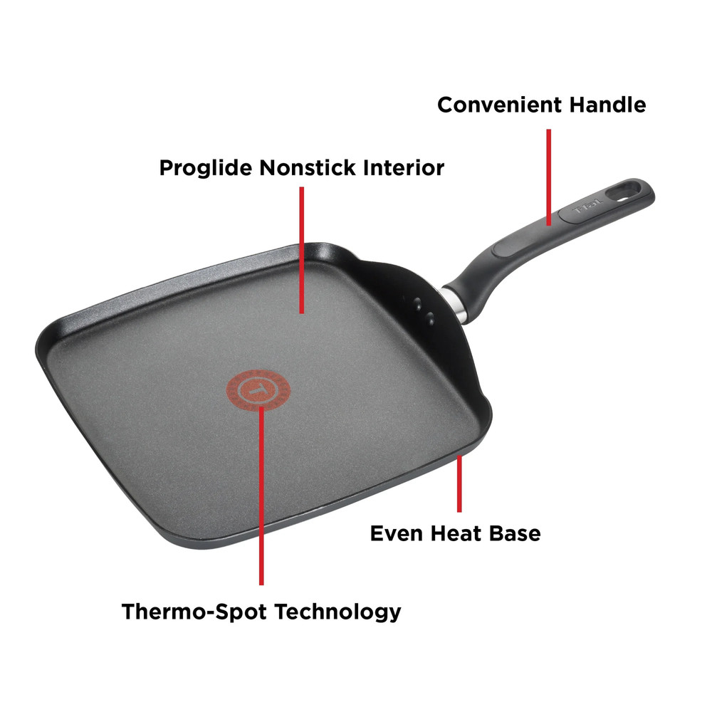 Nonstick Cookware, Griddle, 11 Inch, Grey