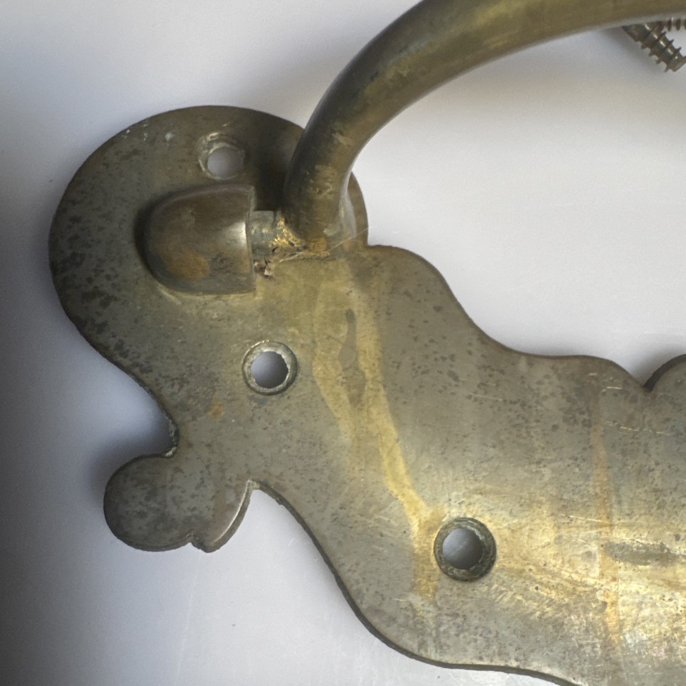 2 RARE MASSIVE 18TH CENTURY CHIPPENDALE BRASS DRAWER /PULL / HANDLE 7”