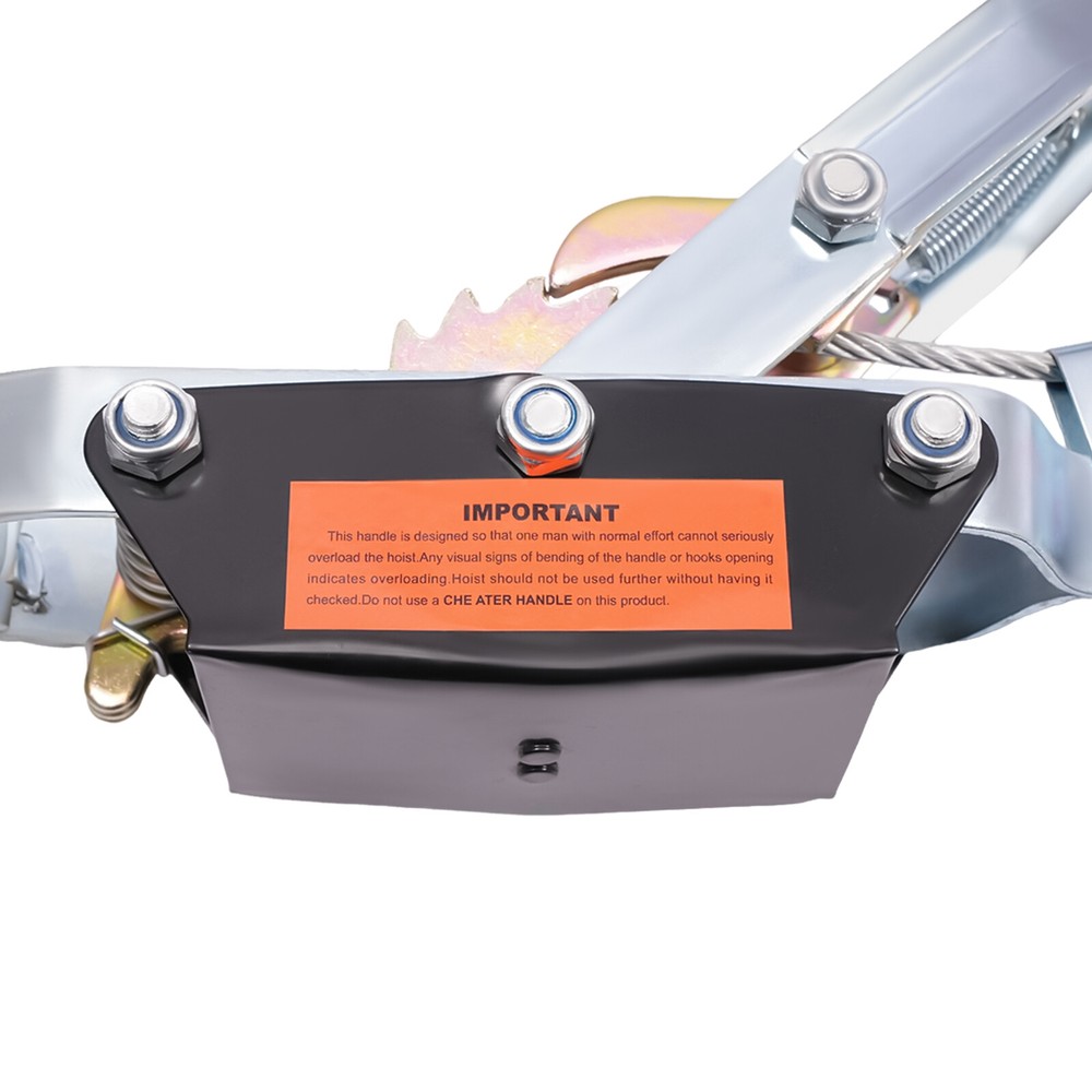 Power Puller Tightener with 3 Hooks and Dual Gears,Heavy Duty Cable Winch Puller