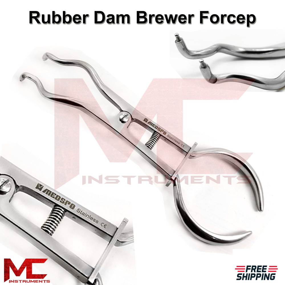 Rubber Dam Brewer Forceps Clamp Holding Endodontics Restorative Instruments