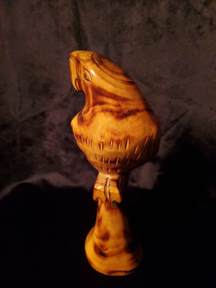 Wooden Statue Parrot 10" Tall