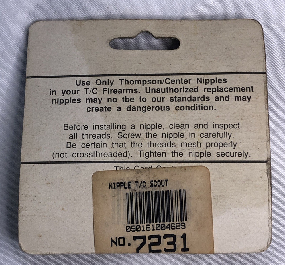 Thompson Center Replacement Nipple Scout Muzzle Loader 7231 TC NIP