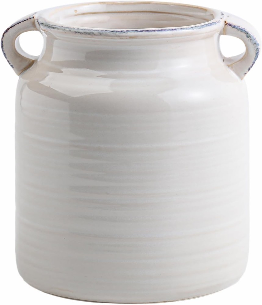 Ceramic Rustic Lost Color White Vase