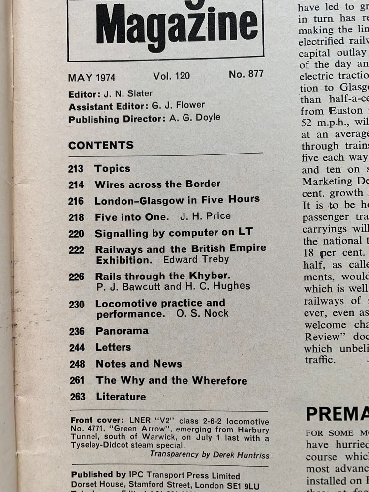 The Railway Magazine - 1974 - 9 issues