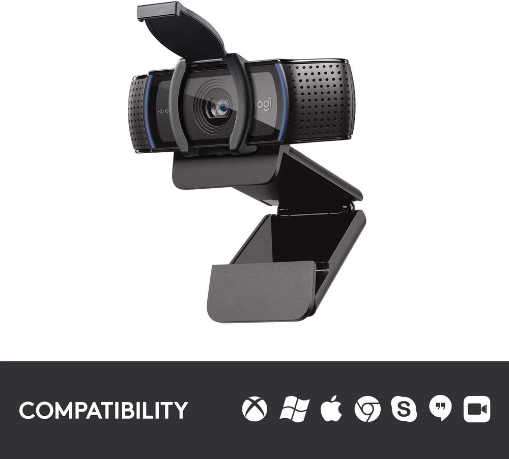 Logitech C920S Full HD Webcam - 1080p, Light Correction, Privacy Features