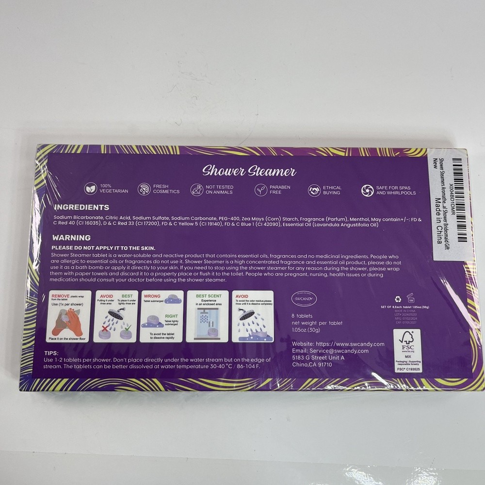 SWCANDY Shower Steamers Aromatherapy Tablets 8 Pack Spa Relaxation
