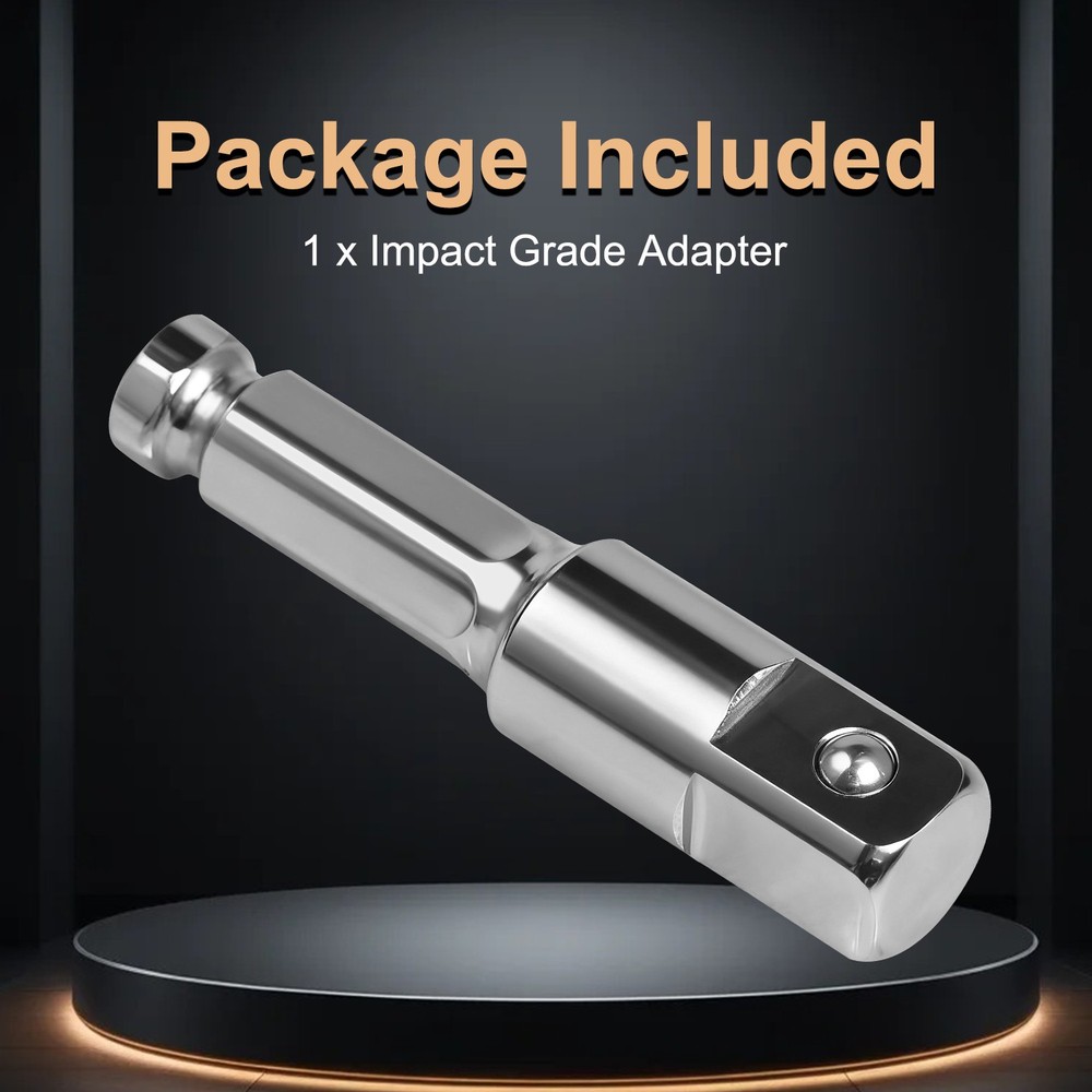 7/16 Hex to 1/2 Square Socket Adapter Drive Converter, Impact Driver Bit
