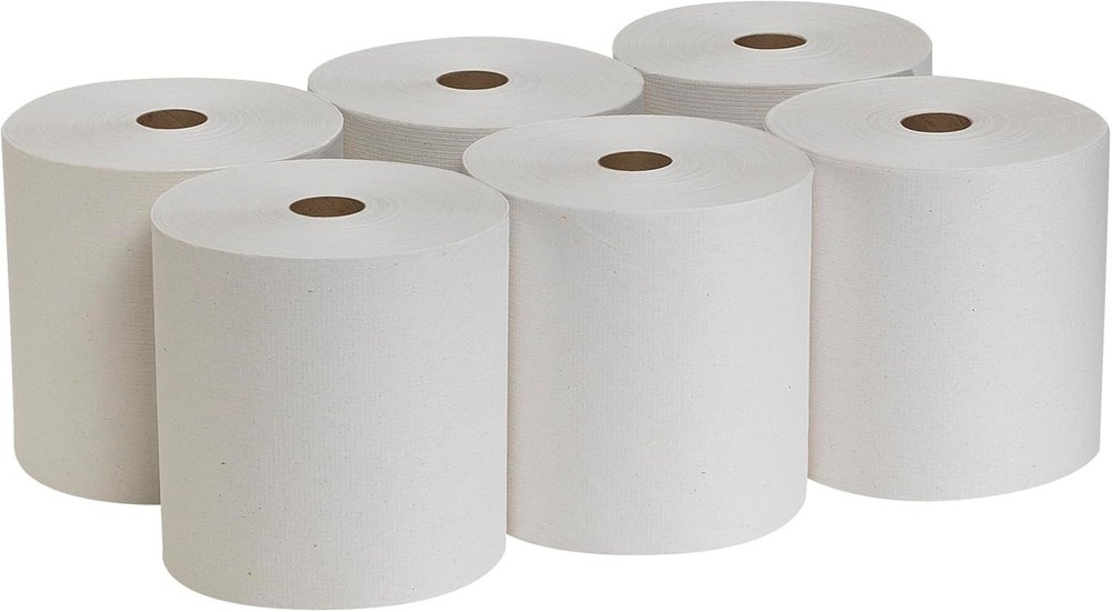 Pacific Blue Basic Recycled Paper Towel Rolls - 800 Feet, 6 Count, Eco-Friendly