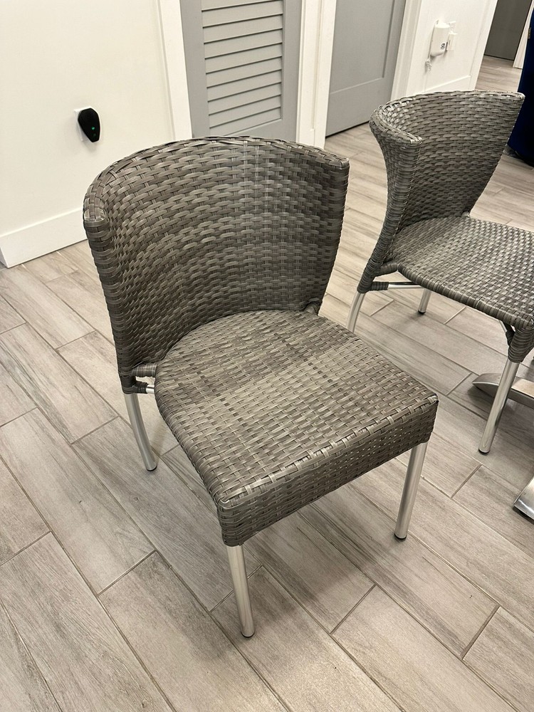 Gerald Beige Round Dining Table & Chairs x 4 Used Outdoors/Balcony
