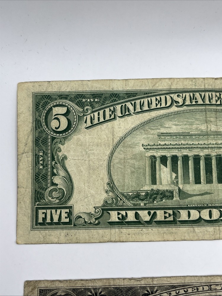 1928 E/1953 A&B $5 Red Seal & Silver Cert Note Lot