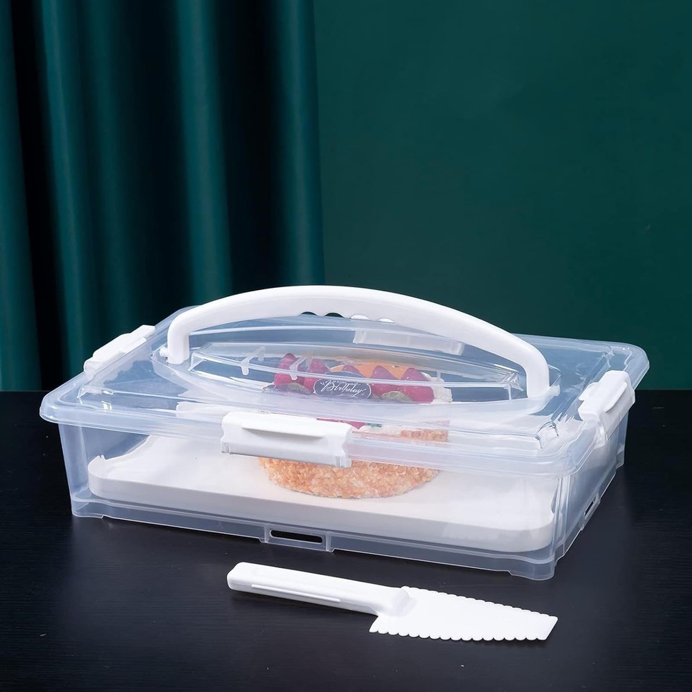 1 PCS White Plastic Cupcake Carrier Holder Large Portable Storage Container Box