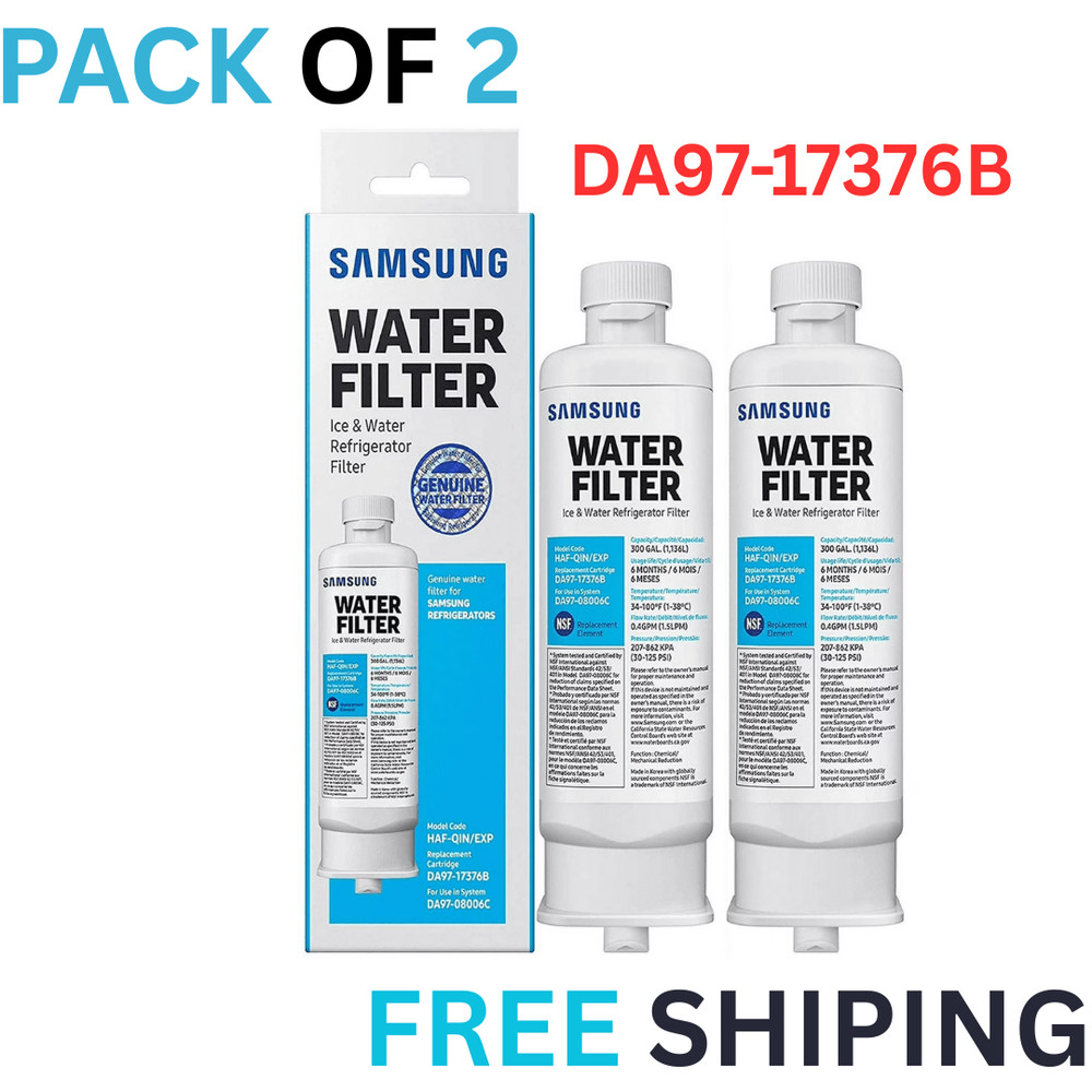 Samsung DA97-17376B HAF-QIN/EXP Refrigerator Water Filter RF23M8070SG 2 Pack