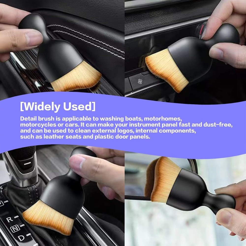 Multi-Surface Soft Bristle Brush for Car & Home Cleaning - Durable & Easy Grip