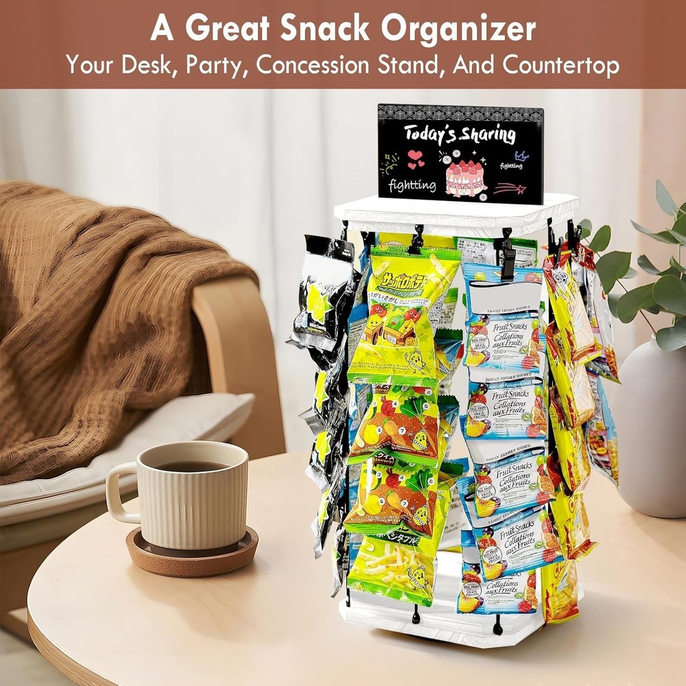Space-Saving Chip Rack Display: 5 Tiers with 40 Clips - Effortless Access!