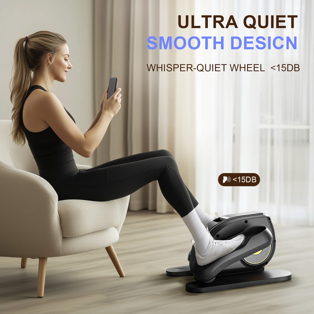 Elliptical Machine Adjustable Speed Under-Desk Portable Mini Pedal Exerciser