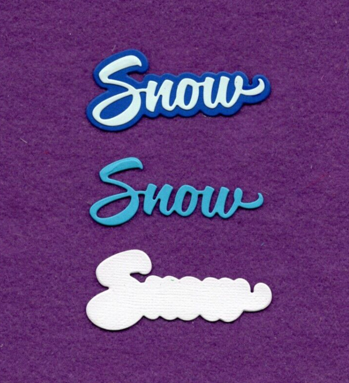 WINTER SNOW with background die cuts scrapbook cards