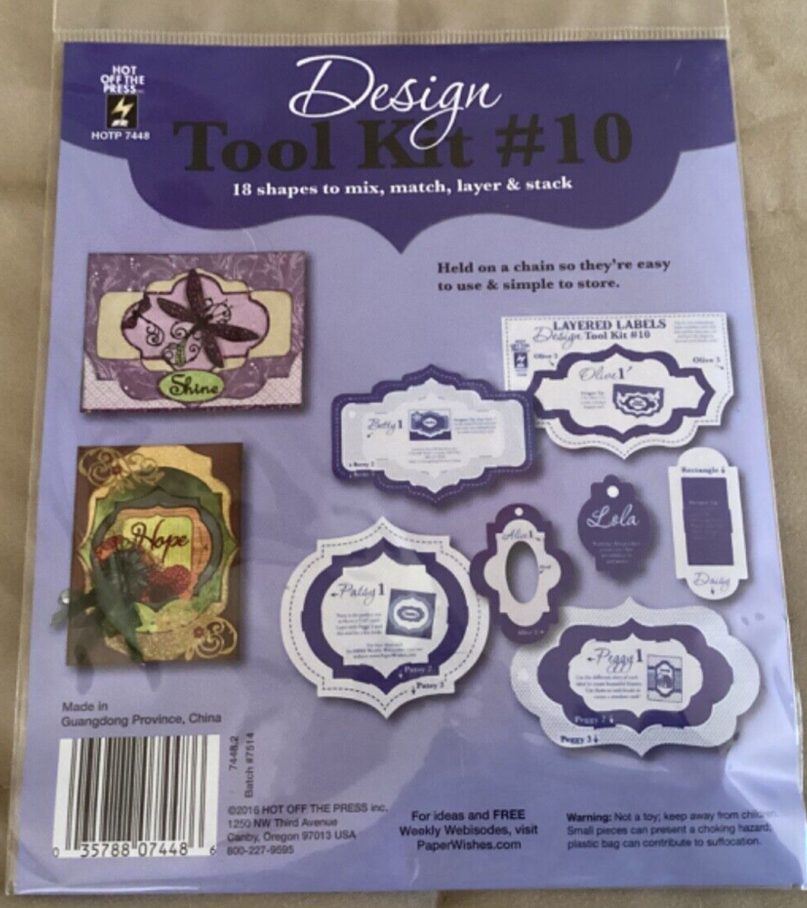 Hot Off The Press Design Tool Kit #10 Layered Labels Templates
