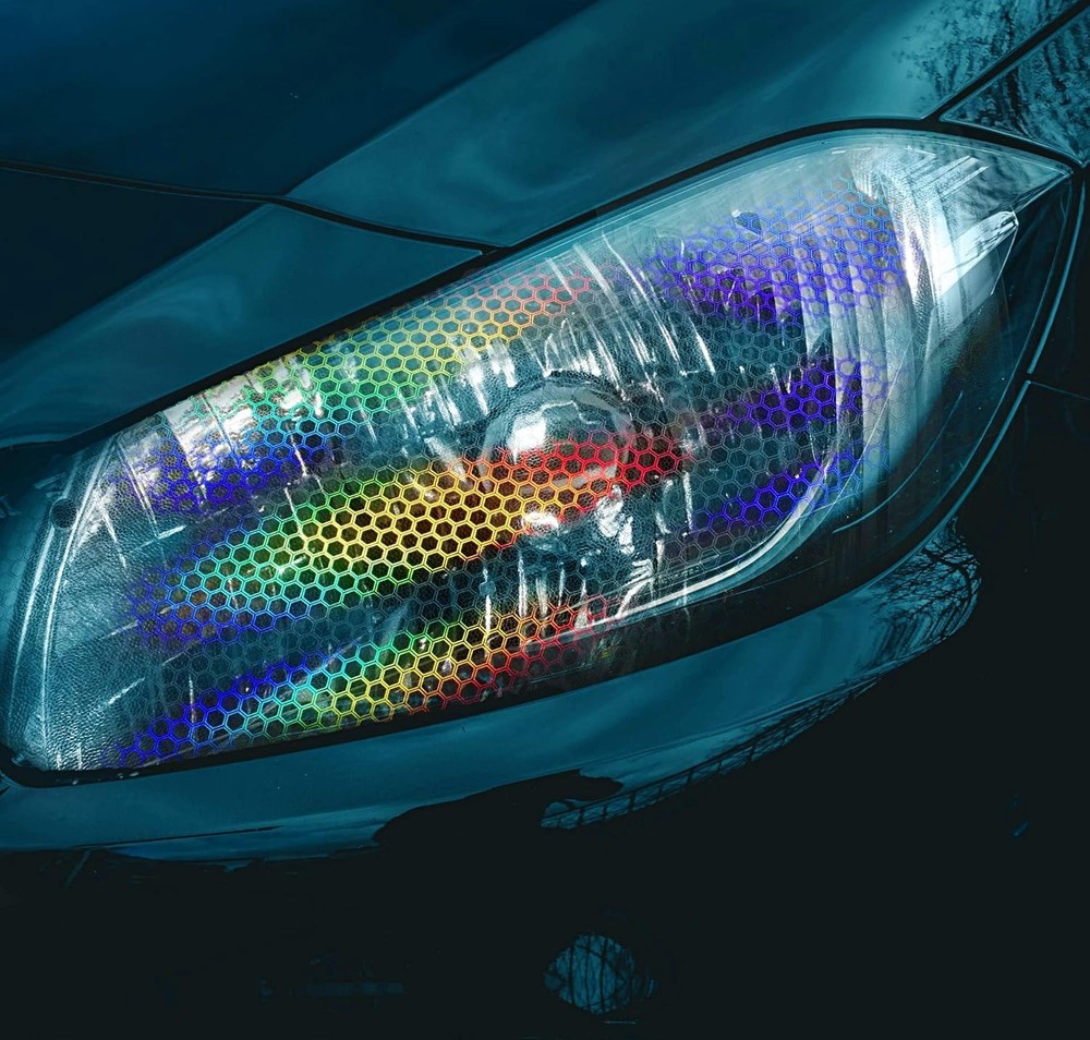 HEX+ Air-Tint Headlight Vinyl Roll 17.9" x 60", Clear Large Pattern
