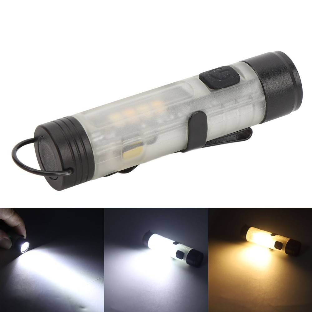 Compact LED Flashlight USB Rechargeable Pocket Flashlight with Clip and Magnet