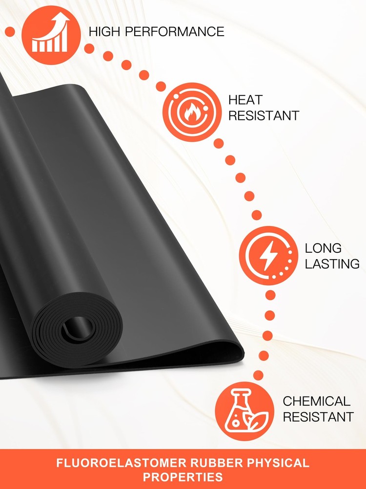 118”x40”x1/8” Rubber Sheet Roll Solid Neoprene Rubber Flooring Roll High Temp...