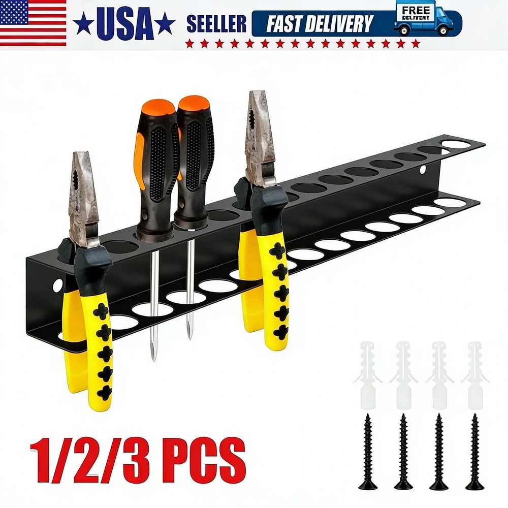 Screwdriver Plier Organizer Wall Mount,Storage Rack & Holder For Utility Tool