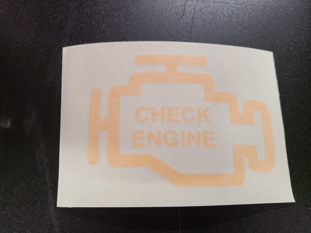 5" Check Engine Light - Yellow Vinyl Sticker - Waterproof Decal