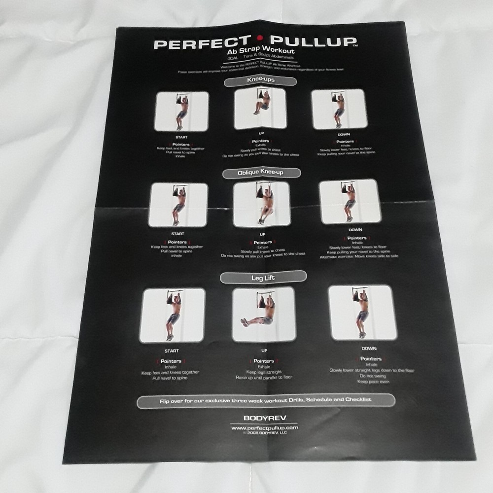 Perfect Pull AB Straps Workout POSTER Double Sided Exercise