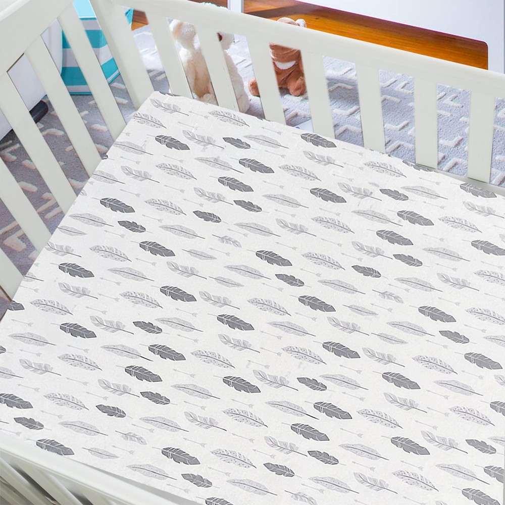 2 Pack Microfleece Crib Sheets, 28'' X 52'' Flannel Fleece Crib Fitted Sheets...