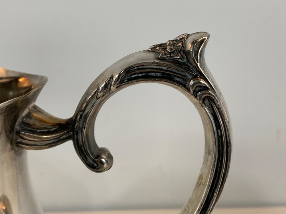 Vintage Leonard Silver Water Pitcher Footed Ice Guard