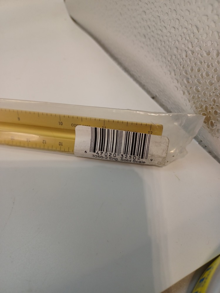 Alumicolor Aluminum Architect Solid Drafting Scale 12IN Gold
