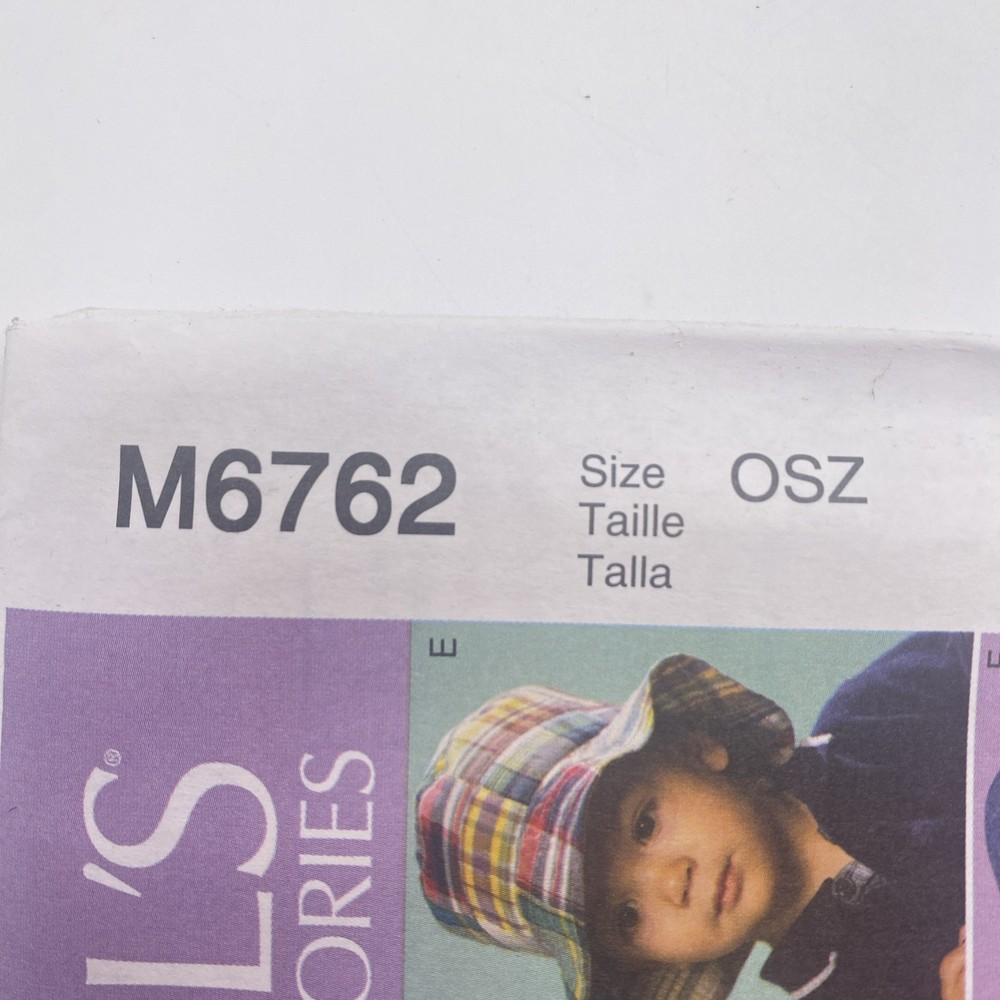 McCalls Sewing Pattern M6762 Toddlers Hat Uncut