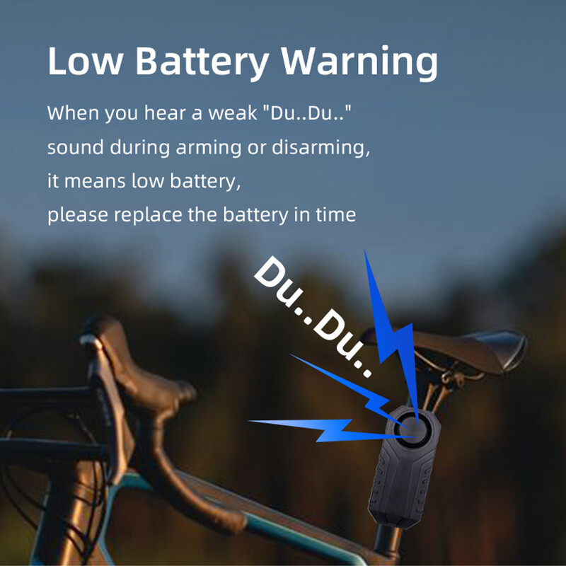 Bike Alarm, Remote Control, 113 dB, Loud, Adjustable Sensitivity, for Rolling