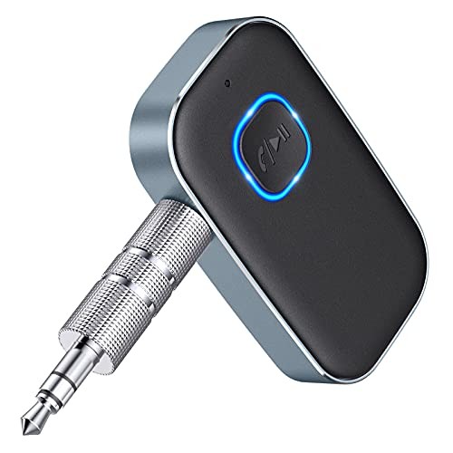 Bluetooth AUX Adapter for Car, Noise Reduction Bluetooth Receiver Black+Gray