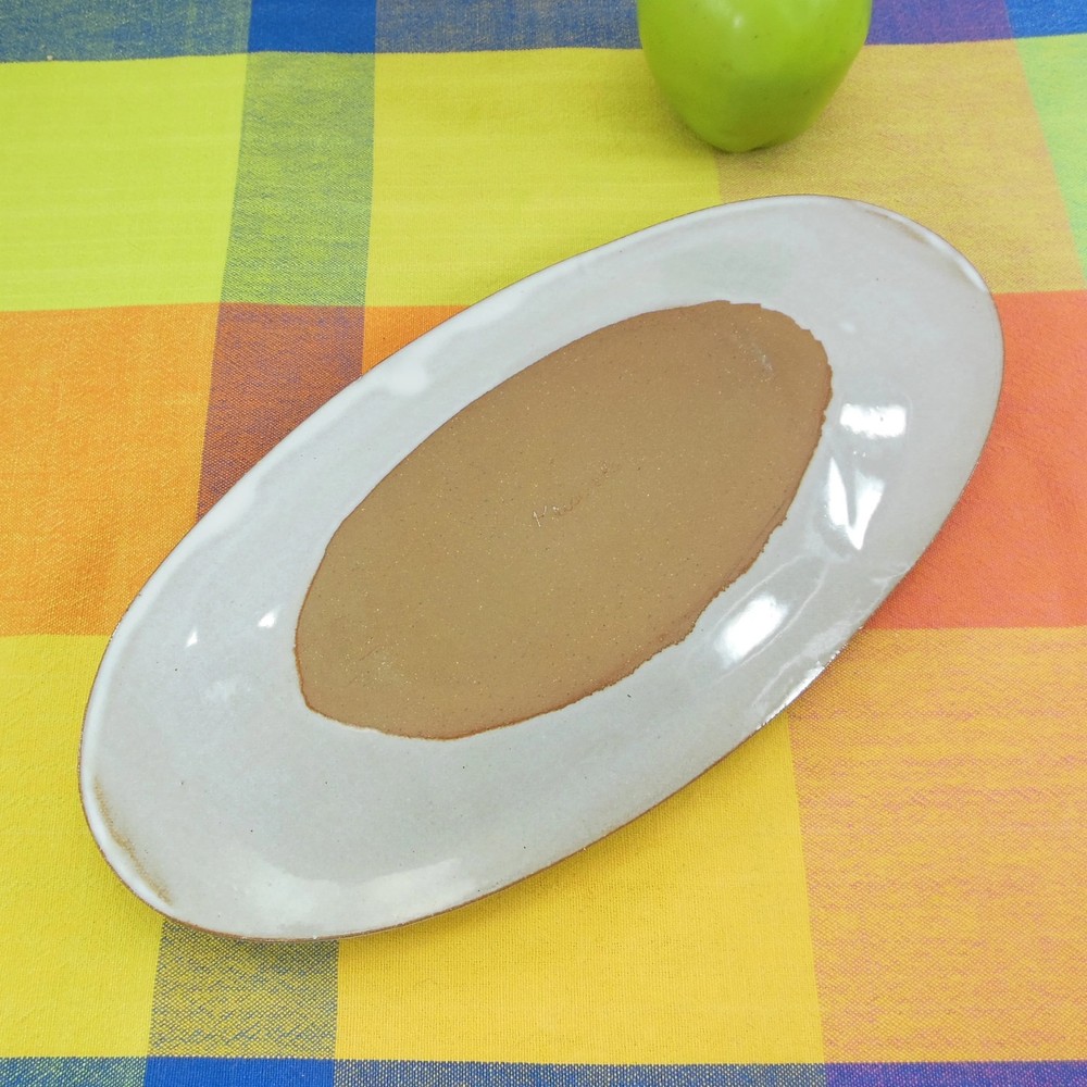 Priscilla Eggen Art Pottery Iris Oval Tray