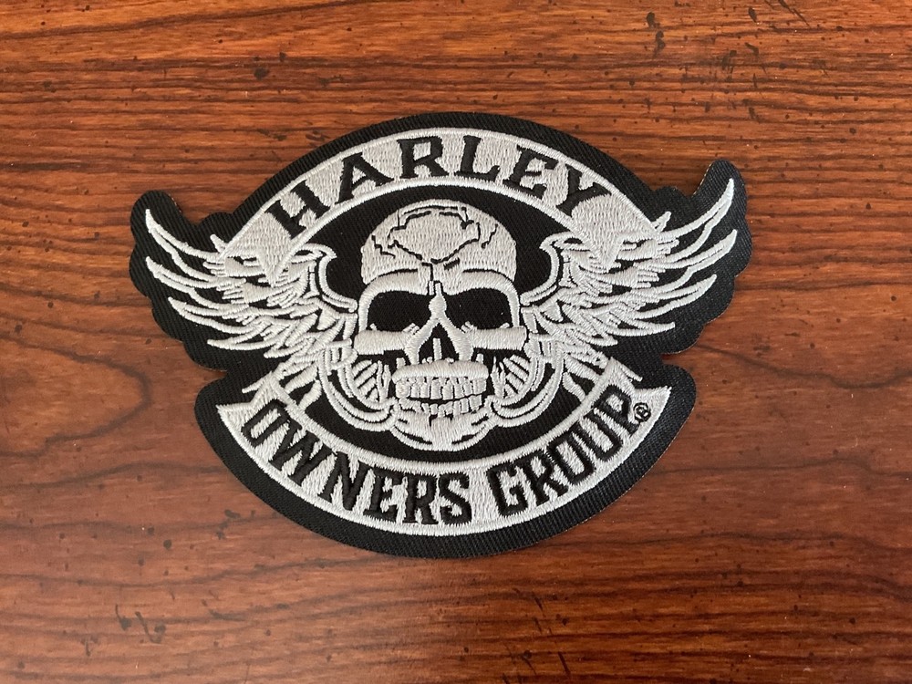 Small Winged Silver Skull Patch - Harley Owners Group