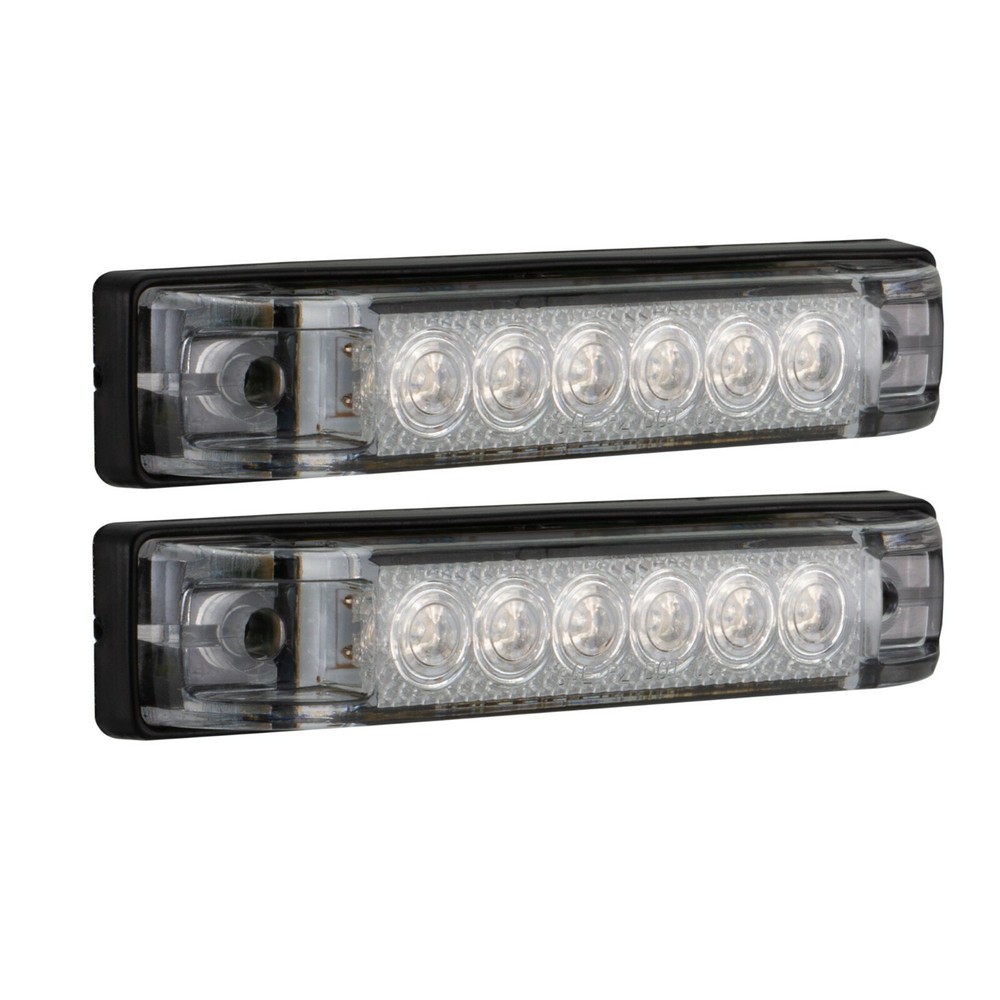 RecPro 4" x 1" Red LED RV/Boat Utility Slim Strip Light 6 LEDs | 2 Pack