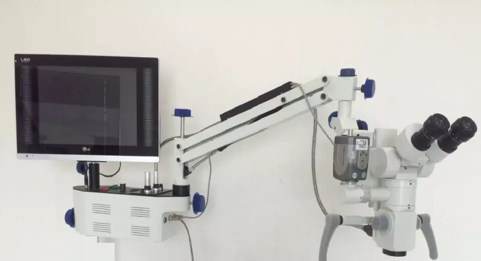 5 Steps Wall Mount, Dental Microscope with Inclinable Binoculars-249